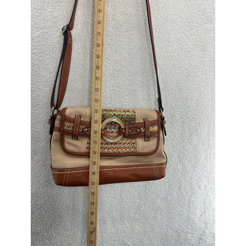 b.o.c. Crossbody Bag Woven Accent Buckle Detail Everyday Purse - Picture 10 of 11